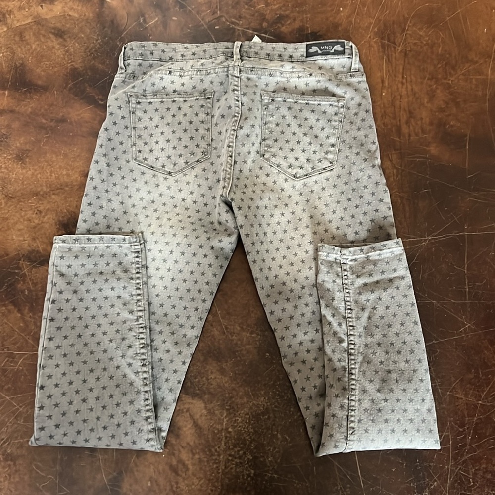 Women’s Gray with Black Stars Skinny Denim Jeans by MNG Jeans size 10 - Picture 4 of 4